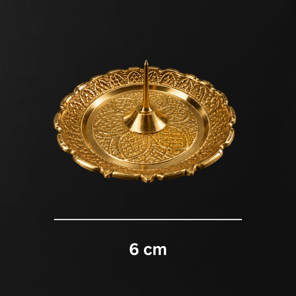 Brass Wet Dhoop Holder – Handcrafted Incense Plate for Pooja & Daily Rituals