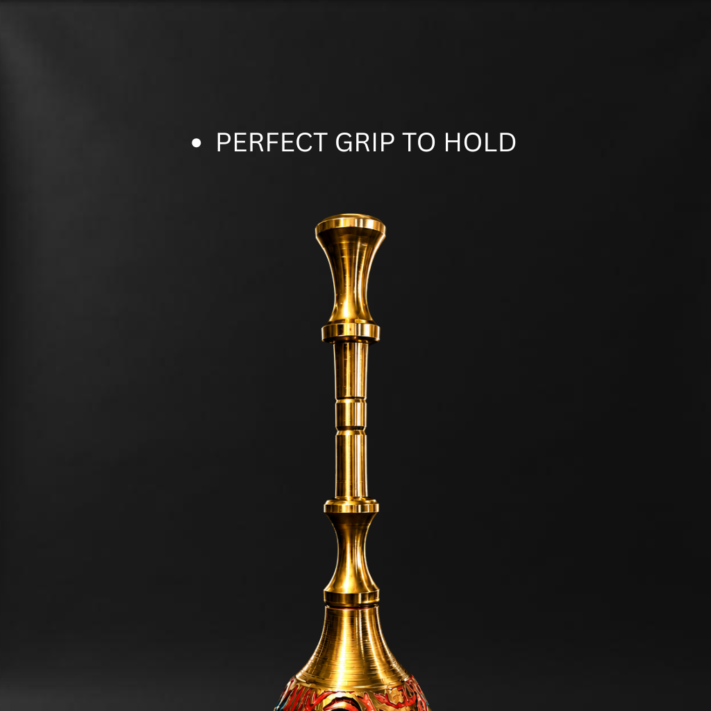 Brass Pooja Bell with Meenakari Embossing 8x4cm