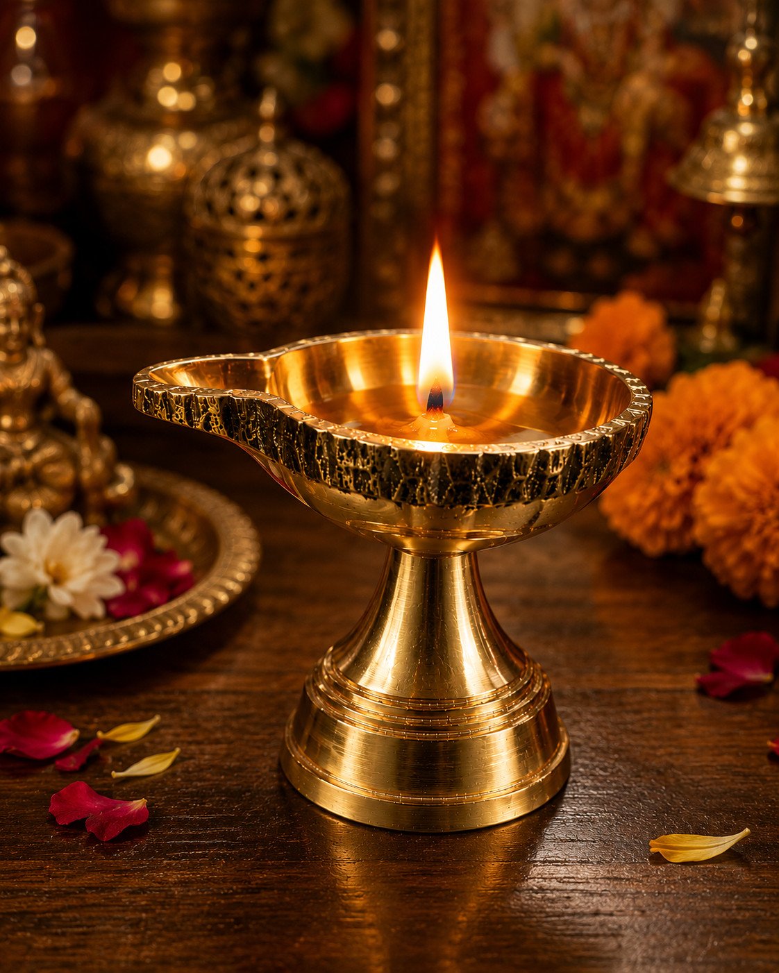 Brass Diya – Handcrafted Deepak for Pooja, Aarti & Festive Decor