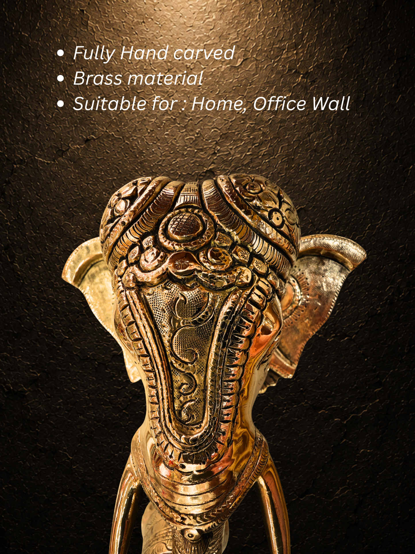 Sacred Trunk Bell — Handcrafted Brass Ganesha Wall Décor