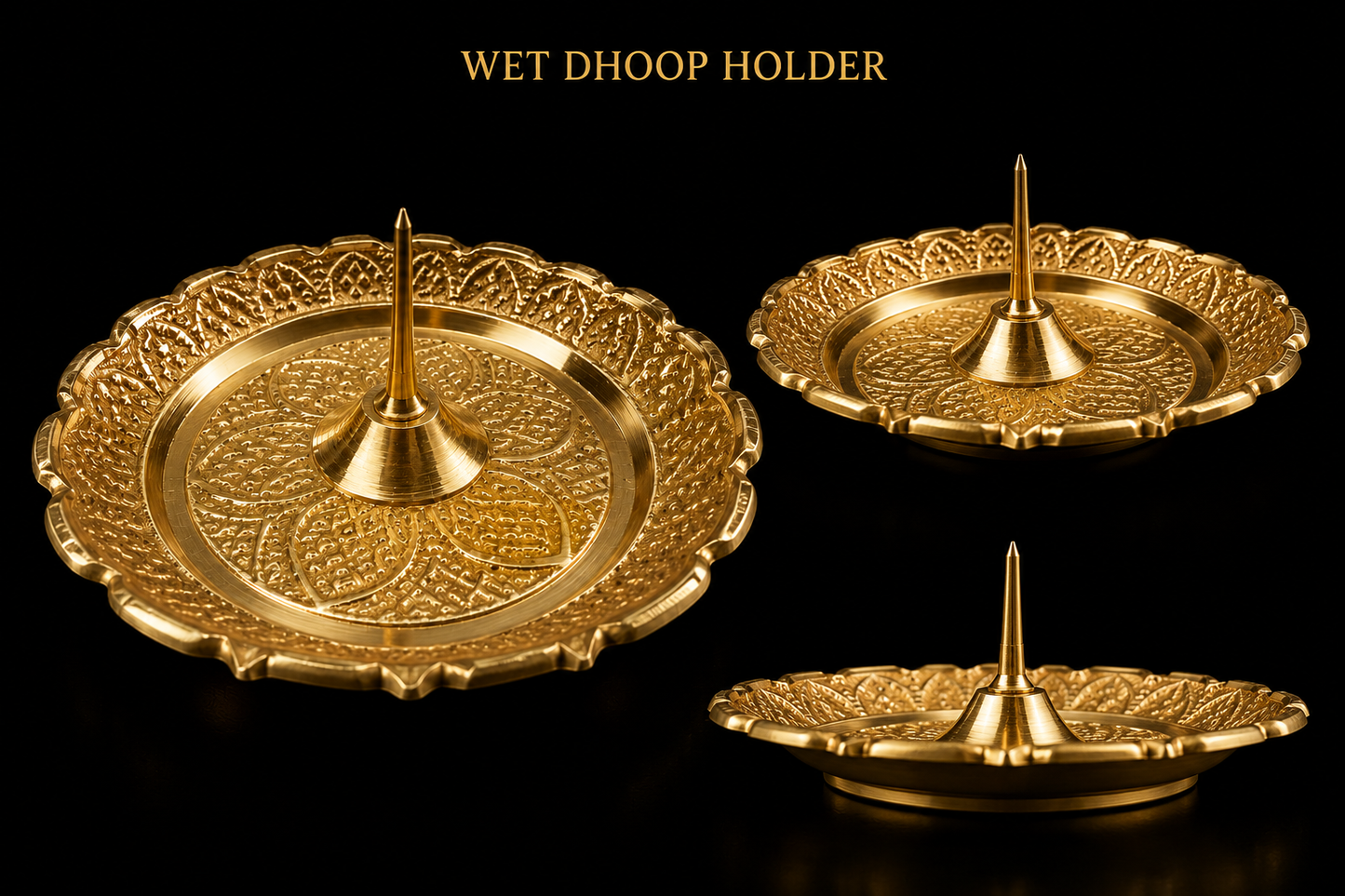 Brass Wet Dhoop Holder – Handcrafted Incense Plate for Pooja & Daily Rituals